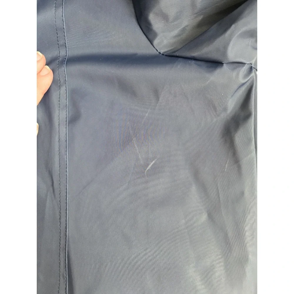 Selene Sport Women's VTG 2X Navy Slicker Raincoat Fully Lined Long Sleeve Jacket